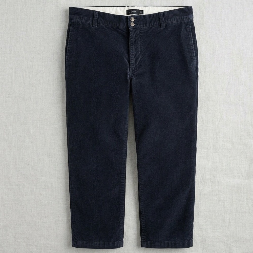 vtg J Crew black 36x34 corduroy Pants Straight Leg Cotton preppy wide wale